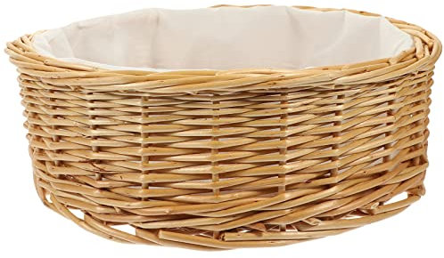 BESTonZON Cestino Di Vimini Rotondo Per Uso Domestico Cestino Portapane Intrecciato Contenitore Per Pane in Vimini Portatile Per Tavolo o Scrivania