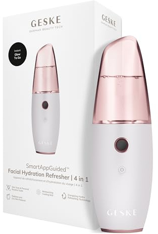 GESKE Facial Hydration Refresher | 4 in 1 Wasserzerstäuber | SmartAppGuided™ | Gesichtsdampfer | Wasserspray | Face Mister | Gesichtsreinigungsgerät | Sprühnebler
