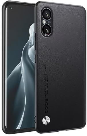 HONLEN Hülle für Smartphone, Compatible with Sony Xperia 5 V (6.1 Inches) Business Telefonhülle aus Leder mit Rückseite, Schwarz