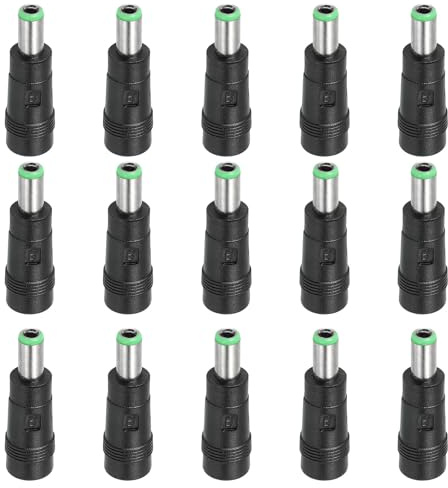 PATIKIL DC Power Adapter 5.5x2.1mm Female Jack to 6.3x3.0mm Male Plug, 15 Pack Universal Barrel Connector for Laptop Router