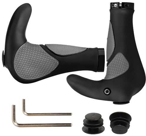 YSYONBOE Bicycle Handlebar Grips, Bike Grips MTB Ergonomic Non-Slip Rubber Bicycles Grips Mountain Bike Handle Bar Grips for BMX MTB (22.2 mm Universal)