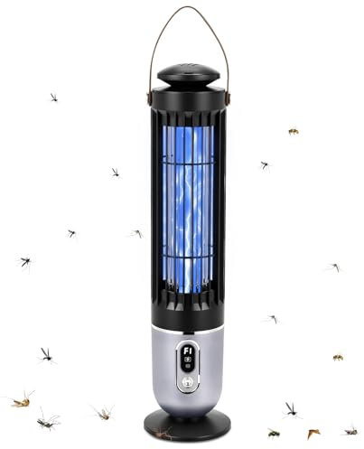 Lampada Antizanzare Elettrica Portatile, 360° UV Zanzariera Portatile, USB Ricaricabile Antizanzare, Non Tossico ed Ecologico per Giardino Interno Esterno, Appendibile o da Appoggio