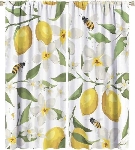 Schattierung Vorhänge Junge Cartoon-Obst-Zitrone 3D Druck 2Er Set Isolierung Schalldichte Kinder Gardinen Blickdicht Mit Ösen Vorhang Fenster Für Wohnzimmer Schlafzimmer Balkon 150X166 cm (-563097262