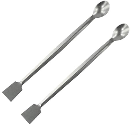 Juego de 2 cucharas y espátulas de acero inoxidable de laboratorio para un manejo seguro de productos químicos e ingredientes