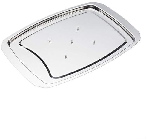 Metal Meat Carving Tray, Stainless Steel Meat Cutting Bowl, Butcher Pan For Carving Turkey With Non-Slip Spikes For Cutting, Chopping, Serving Meat