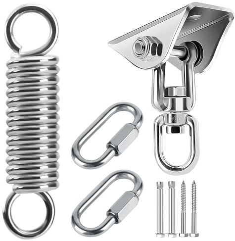 Deckenhaken Hängesessel 450Kg：Robuste 360°Drehbare Schaukelaufhänger Edelstahl 304 Aufhängung Hängesessel mit Kugellager Schwerlast Deckenhaken für Boxsack Hängematte Trapeze Yoga