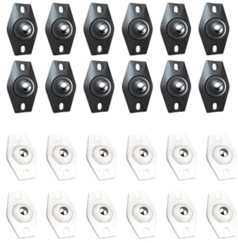 Abiyou 24 Pezzi Rotelle a Sfera per Mobili, Autoadesivo Rotelle a Sfera, Ruote Girevoli Rotanti a 360°, Rotelle autoadesive Mini Girevole Ruote, Rotelle per Mobili Trasmissione, per Piccoli Mobili