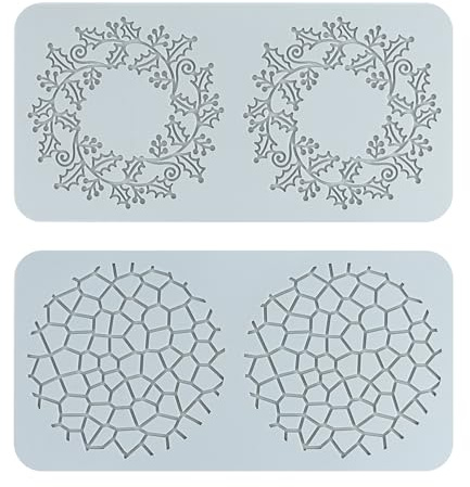 2 Pezzi Tappetino per Goffratura Torta Pizzo, Tappetino in Pizzo di Silicone, Stampo per Torte in Pizzo per Torte, Fondente, Decorazioni al Cioccolato