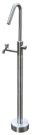 DJJYCTNM Wassersäule aus Edelstahl für Den Außenbereich, Wasserspülhahn für Sandige Wasserflächen, Säulenhahn für Die Strandspülung Im Gartenhof(Silver,100cm/39in)