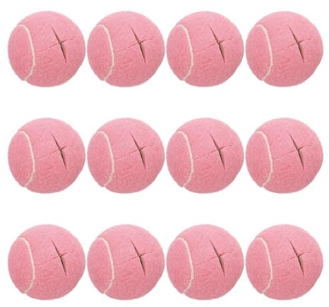 QUARKZMAN 12 Stück Vorgeschnittene Walkers Tennisbälle, Universelle Vorgeschnittene Gleitball Walker Zubehör Gleiter für Möbelfüße und Bodenschutz, Pink