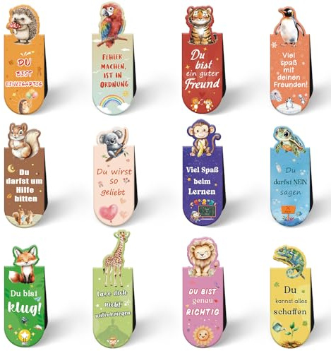 Magnetische Lesezeichen Kinder, Schultüte Füllung Mädchen Junge, Geschenke zur Einschulung, Abschiedsgeschenk Kinder, Mitgebsel Kindergeburtstag Gastgeschenke, Geburtstags Mitgebsel Kinder
