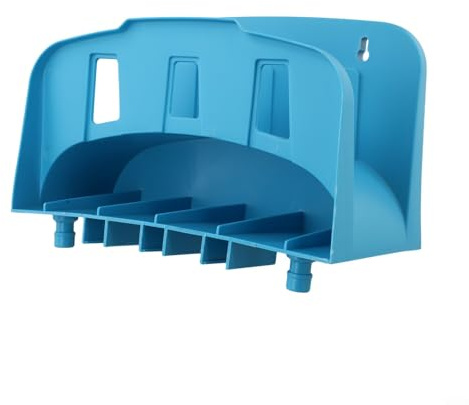 Soporte de manguera de jardín duradero para montaje en pared y uso eficiente del espacio al aire libre (azul)