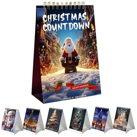 2025 Calendario 'Avvento | Calendario del conteggio di Natale 100 Giorni 2025 | Decorazione d'interni per Ufficio Camera di Studio Scaffale Comodino Finestra Ingresso Soggiorno