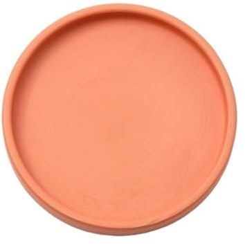 Platillo redondo de cerámica para macetas de interior y exterior, diseño de paleta simple, tamaño pequeño, color naranja, perfecto para decoración del hogar y el jardín