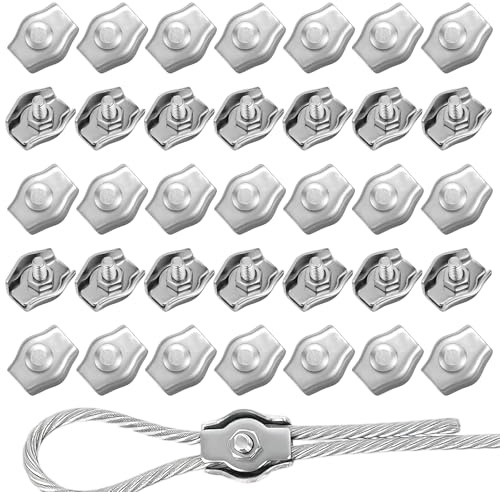 Seilklemme 35 Stück Seilklemmen 3mm Drahtseilklemme 3mm Edelstahl 304 Drahtseilklemmen Kabelklemmen für Wäscheleinen Und Markisen