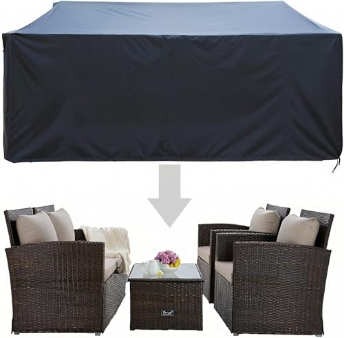 lianyibo Gartenmöbel Abdeckung 230x120x85cm Oxford 420D Strandkorb Schutzhülle Abdeckung Strandkorbhülle Abdeckhaube Abdeckplane | wasserdicht Winterfest wetterfest UV-beständig