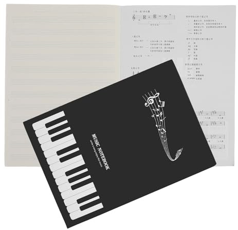 Ciieeo Notenbuch mit Fünf Notenlinien A4 Papiermaterial Kompaktes Design für Klavier und Gitarrenübungen für Musikstudenten und Professionelle Musiker bei Aufführungen