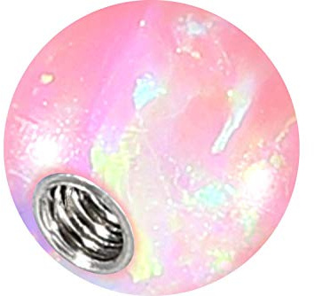 Piercingline® Piercing - Boule à visser avec opale synthétique - Filetage en acier chirurgical
