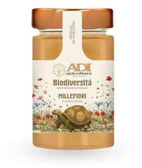 ADI BIO - Miele di Millefiori Italiano Biologico 250g, Gusto Unico e Naturale, Estratto con Metodo Tradizionale, Perfetto per Dolcificare Bevande e Infusi - Made in Italy