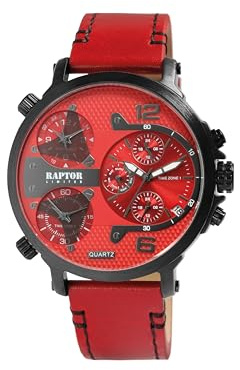 Raptor Armbanduhr Herren Schwarz Edelstahl Analog | Herrenuhr Design klassisch schwarzes Zifferblatt | Herren Armbanduhr Fliegeruhr Stil – Markenuhr Herren Set
