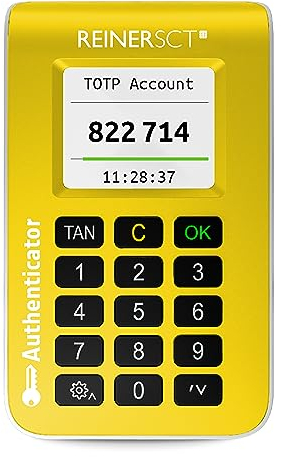 REINER SCT Authenticator I TOTP-Generator für Zwei-Faktor-Authentifizierung I kompakt & tragbar I Sicherheitsschlüssel zur sicheren Anmeldung bei Online-Diensten & Kryptobörsen