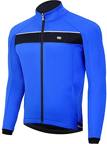 Souke Sports Winter Fahrradjacke Herren Thermo Radjacke mit Fleecefutter | Windschutz Rennrad Jacke,Wasserdichte Radlerjacke,Warme Atmungsaktiv Winterjacke für Radfahren,MTB,Laufen