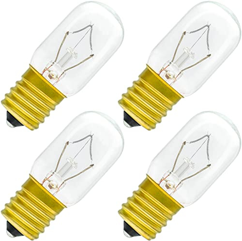 Microwave Light Bulb 8206232A 40W E17 125V Replacement Part Fit for Whirlpool Maytag GE Amana Over The Range Hood Microwave and The Lava Lamps Replaces, Pack of 4
