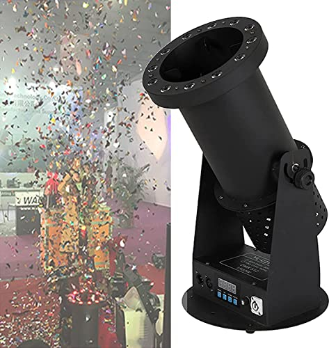 Cañón Lanzador De Confeti De 1500 W, Cañón De Confeti Eléctrico con Fuente De Luz LED 3 En 1 De 12 Piezas Y Control Remoto Inalámbrico, Lanzador De Confeti Profesional Puede Rociar 3-5 M