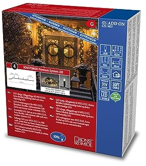 Konstsmide 4913-817 - Prolunga per sistema LED, 100 diodi ambra, per esterni, cavo morbido nero