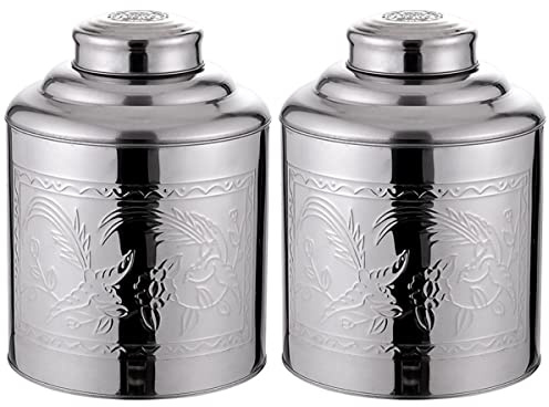 Luxshiny 2 Piezas de té bote de tarro tetera de cerámica azucarero café contenedor de almacenamiento de metal lata de almacenamiento de té antiguo lata de cafe cafetera