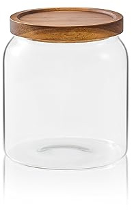 Sweejar Glass Jars for Laundry Room Organization, Half-Gallon Laundry Pods Container, Glass Food Storage Jars with Airtight Lid, 1 Pack, Press Lid