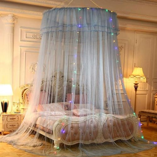 3 Eintrag Romantische Moskitonetz, Kuppel Prinzessin Bett Baldachin zum Baby,Kinder,Mädchen,Erwachsene zum Single zu King Size Betten Ideal für Schlafzimmer Dekorative (Grau)
