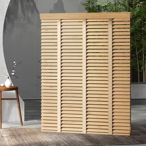 Jalousien aus massivem Holz mit Bändern, Jalousien for den Innenbereich, wärmeisolierende/verdunkelnde Fensterläden, Holzjalousien for Fenster, 50-mm-Lamellenvorhänge, anpassbare horizontale Jalousien