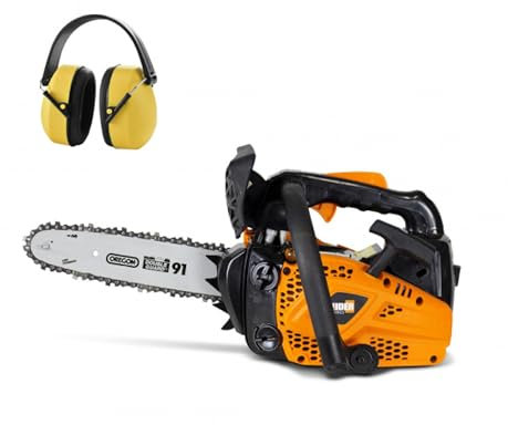FEIDER Élagueuse thermique 25.4 cm³ 25 cm - Guide et chaîne Oregon, démarrage manuel, moteur 2 temps, système anti-vibration, graissage automatique, pré-assemblée - FELPRO25-AC