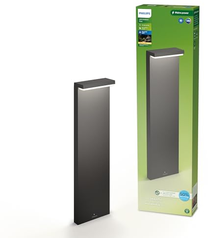 Philips Outdoor Ultra-Efficient Bustan Wegeleuchte 3,8W, 2700K warmweißes Licht, IP44 wetterfest, anthrazit