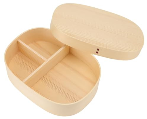 XHTLLO Caja Bento De Madera Portátil De Estilo Japonés con Correa Segura, Contenedor De Almuerzo Grande De Una Sola Capa para Oficina Y Escuela