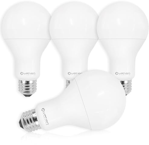 18W Super Bright LED Bulb, A21 Dimmable LED Light Bulb, Stable Heat Dissipation, 2,5000 Hour Lifespan, 3000 High Lumen, 150-200 Watt Equivalent, 5000K Daylight, E26 Porch Light Bulb, 4-Pack