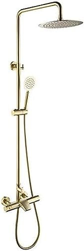 QUSYZD Shower Kits, Brushed Gold Shower Set Bathtub Faucets Luxury Mixer Tap Shower Head Kit Shower Faucet Sets