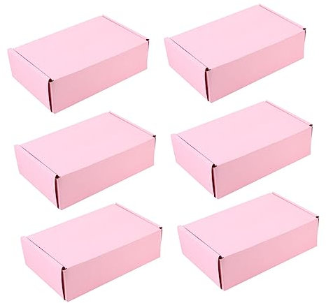 Lurrose 6stücke Teiliges Kleine Rosa Express Versandkartons Aus Stabilem Papier Dekorative Verpackungsboxen Für Geschenk Und Versand