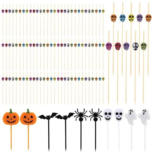 100 Brochetas De Frutas Con Calaveras De Colores, 10 Brochetas De Frutas Espeluznantes, Selecciones De Cócteles, Selección De Cócteles, Brochetas De Frutas, Selección De Comida Para Fiestas