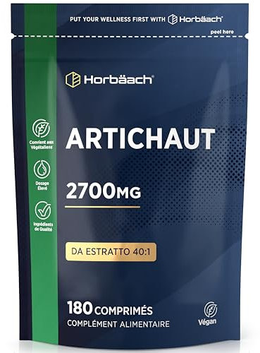 Artischocken Kapseln Hochdosiert 2700mg | 40:1 Artischockenextrakt | 180 vegane Tabletten | Leber Komplex | von Horbaach