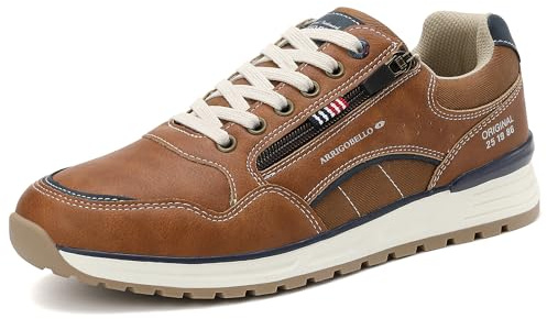 ARRIGO BELLO Zapatillas Hombre Zapatos Vestir Casual Deportivas Transpirables Gimnasio Correr Sneakers Talla 41-46(B Marrón,Numeric_43)