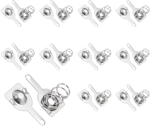 QUARKZMAN 10 Ensemble de Plaques de Contact en Métal à Ressort 9mm x 9mm | de Batterie, Plaque de Conversion Unipolaire Ronde Positive Négative Nickelée pour Support de Batterie
