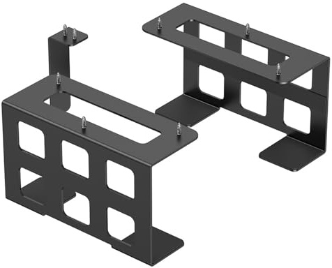 Soporte de escritorio para almacenamiento de espacio debajo del estante para pequeños aparatos electrónicos y consolas de videoconsolas equipos de PC
