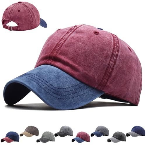 CWENDANER Cappello Bicolore Visiera Baseball, Cappellino Baseball Regolabile Unisex, Cappelli con Parasole, Cappellino Unisex, Adulto, Adatto per Sport attività All'aperto Lavoro E Tempo Libero