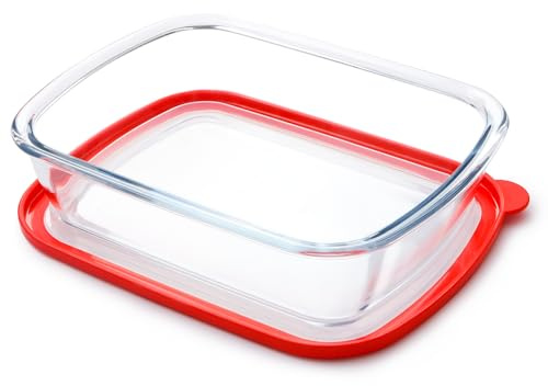 NUTRIUPS 3L Auflaufform Glas Mit Deckel, Auflaufform Groß Glas