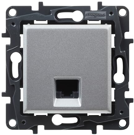 Legrand 398257 RJ45 Socket CAT6 UTP for Flush-Mounted Installation Niloé Step Series Aluminium Colour
