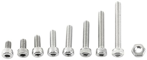 KooingTech 300 Stück M2.5 A2 Edelstahl Hex Socket Schrauben Schraube, Mit Hex Nuts Sortiment Befestigungsmittel (Kappenkopf)