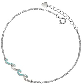 PERIMADE Bracelet en argent sterling 925 plaqué or et oxyde de zirconium pour femme, hypoallergénique, bracelet à breloques multicolore en oxyde de zirconium, One Size, Argent sterling, Oxyde de