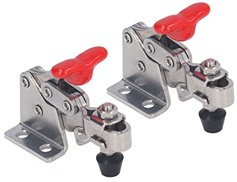 LOCADENCE Toggle Clamp, 150LB Holding Capacity 304 Stainless Steel Quick Release Vertical Clamp, Heavy Duty Woodworking Fixture for Home Decoration